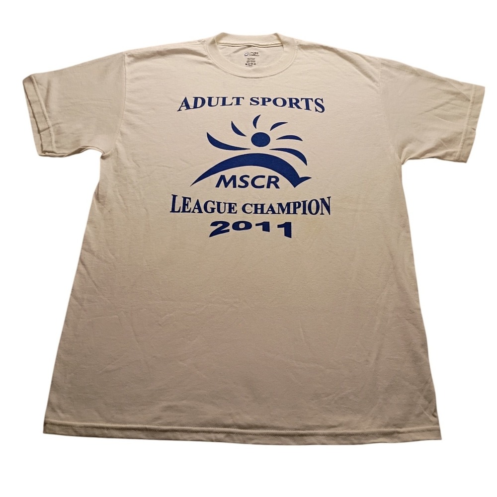 Port and Company T-Shirt Men's MSCR League Champion 2011 White Medium Graphic